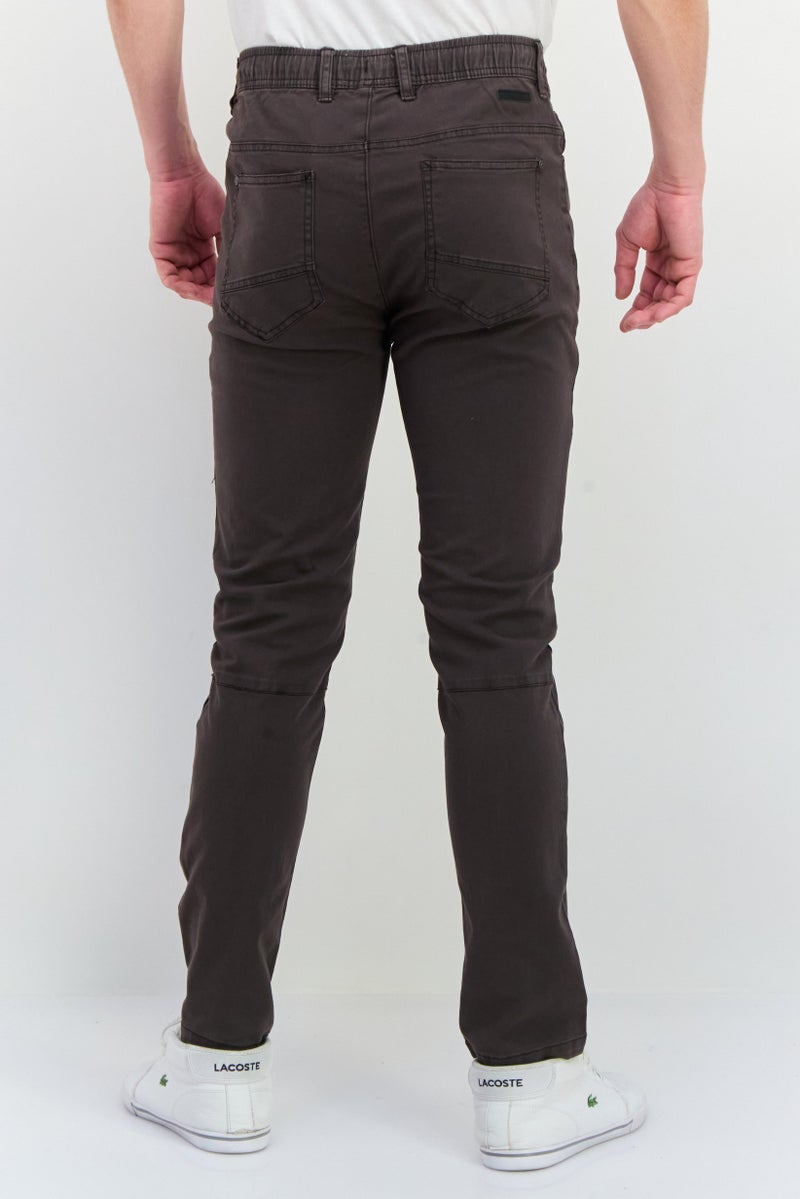 Civil Society Men Regular Fit Solid Stretchable Slim Pants, Dark Charcoal  - Image 3