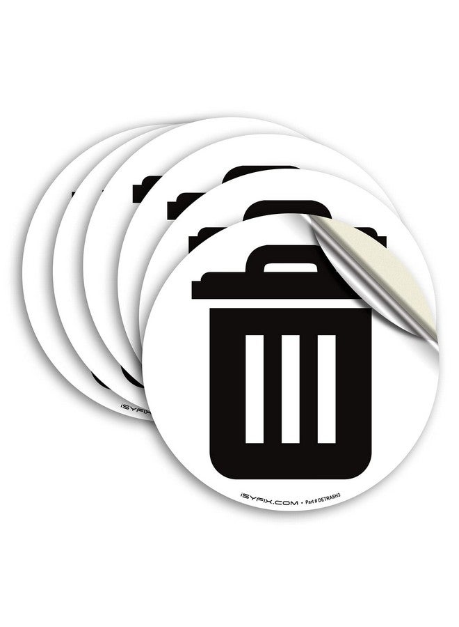 iSYFIX iSYFIX Trash Can Stickers Signs - 6 Pack 5 inch - Premium Self-Adhesive Vinyl, Laminated for Weatherproof, UV Resistant, Perfect Label Stickers for containers, Ideal Sign for Home, Office, Kitchen  - Image 1