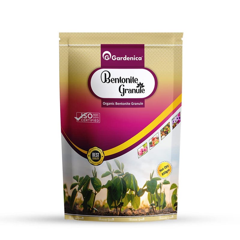 GARDENICA جرانول البنتونيت العضوي من جاردينيكا - جرانول طين البنتونيت لتحسين بنية التربة لجميع أنواع النباتات والمحاصيل بما في ذلك الخضروات والزهور والنباتات الزينة 850 جرام - Image 1