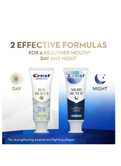 Crest 3D White Whitening Toothpaste, Day & Pro-Health Night Regimen Pack with Stannous Fluoride 90 mL