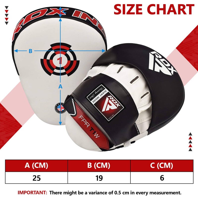 RDX Boxing Pads Focus Mitts, Maya Hide Leather Curved Hook and Jab Target Hand Pads, Great for MMA, Kickboxing, Martial Arts, Muay Thai, Karate Training, Padded Punching, Coaching Strike Shield - Image 5