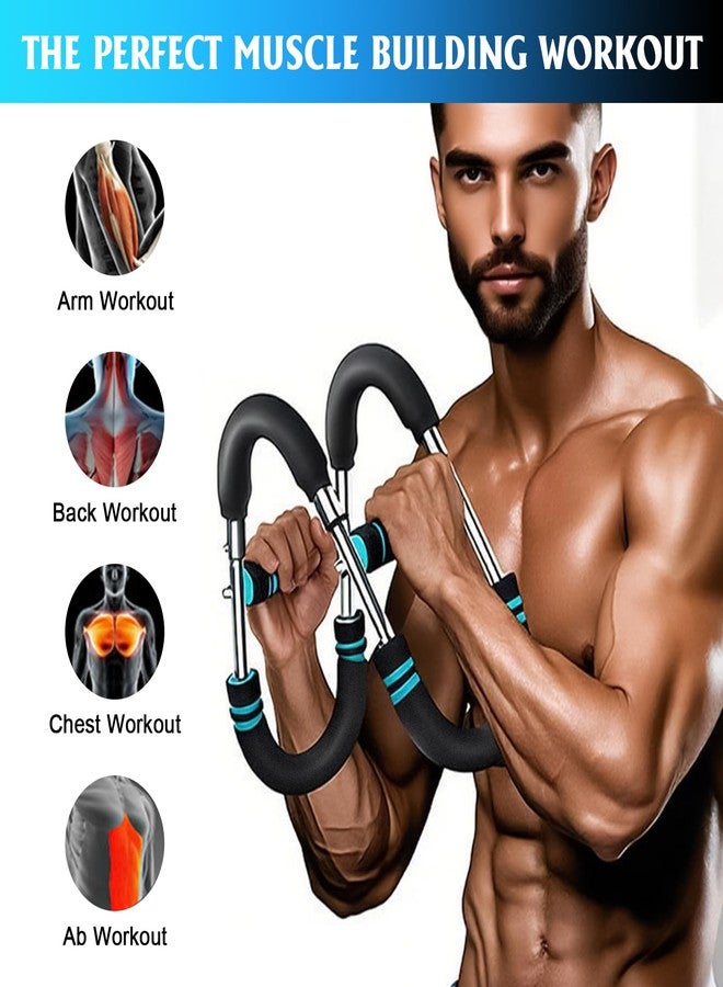 TPQKA Twister Arm Trainer, Adjustable Chest Workout Equipment, Arm Trainer for Men, Portable Power Twister Bar, Detachable Design Fitness Anywhere (Blue, 40-100lb) - Image 3