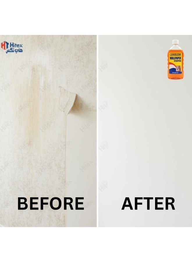 Hitex Langlow Wallpaper Stripper Concentrate | Makes 4 Gallons | Fast-Acting Solution for Removing Wallpaper Layers | Penetrates Adhesive Quickly for Easy Stripping | 500 ml - Image 4