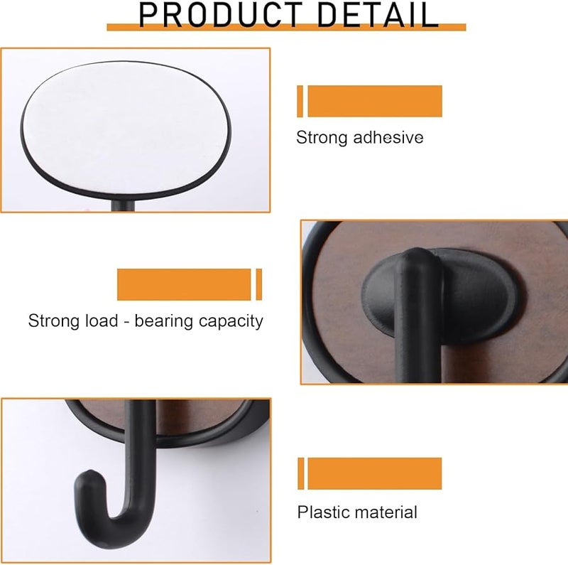 خطافات حائط لاصقة بيضاوية سوداء ثقيلة لتعليق المناشف في الحمام والمطبخ - Image 5