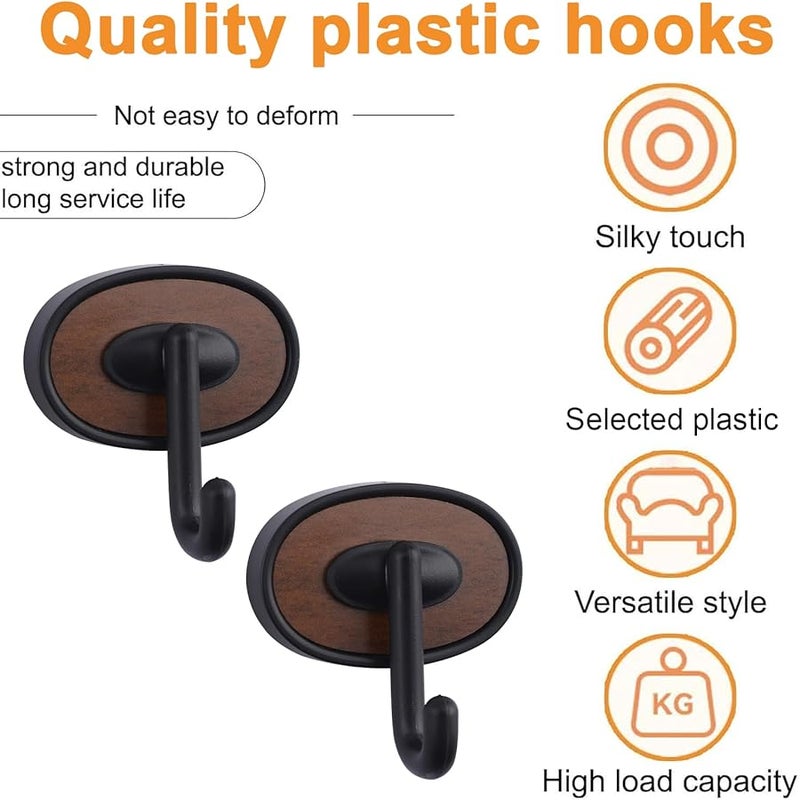 خطافات حائط لاصقة بيضاوية سوداء ثقيلة لتعليق المناشف في الحمام والمطبخ - Image 4