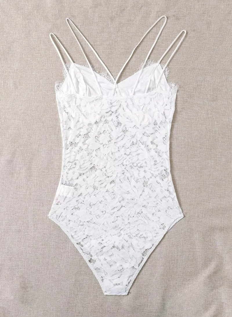 Solid Cami Lace Bodysuit - Image 2