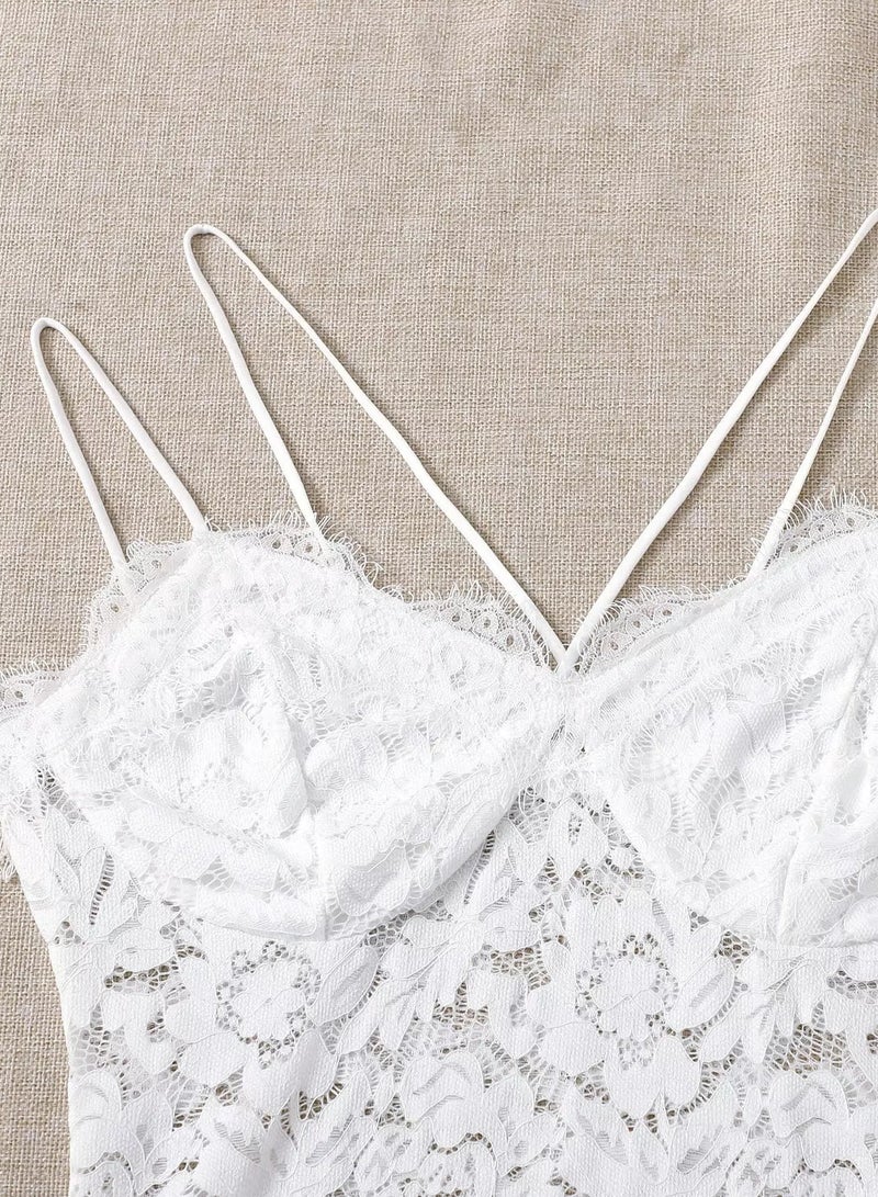 Solid Cami Lace Bodysuit - Image 4