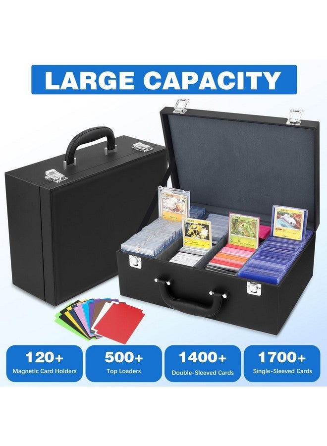 OFNMY Toploader Storage Box for 3"x4" - Holds 500+ Loaders,120 Magnetic Holders,Durable PU Leather,Shockproof,Moisture-Proof - Perfect for Sports Card Storage,Trading Card Display,TCG Deck Organization - Image 4