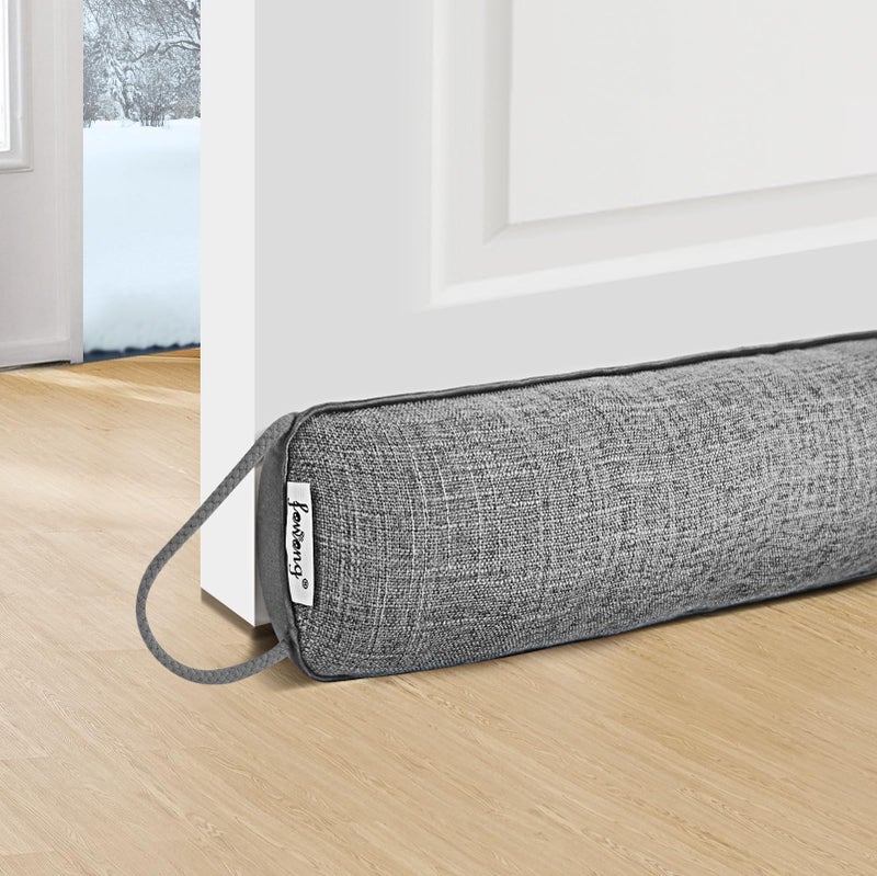 fowong 87 x 10 cm Heavy Duty Door Draft Excluder Under Door Draught Excluder Blocks Drafts  Noise Soundproof  Energy Efficient  Grey