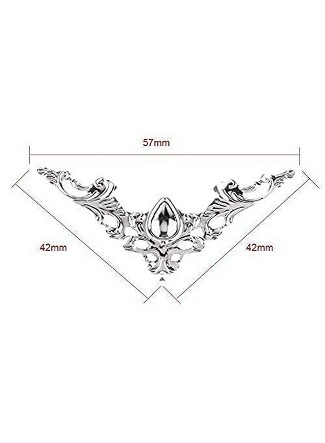 Hilitand 20pcs Antique Metal Corner Protectors - Decorative Corner For Book Furniture Dressers Jewelry Boxes (Silver White) - Image 2