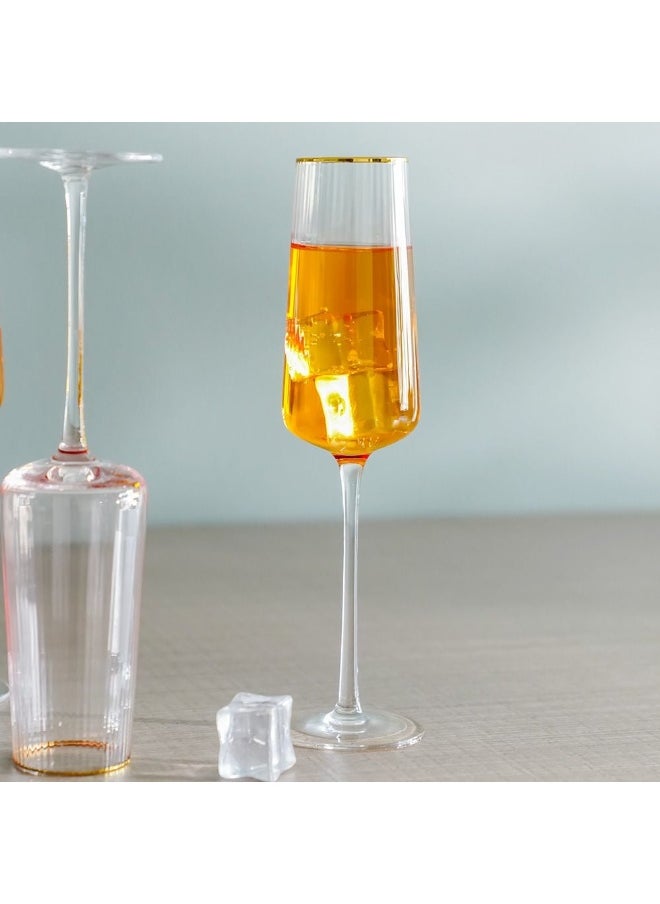DANUBE HOME Youthfulbite 4-Piece Flute Glass Set Elegant Champagne Glasses For Special Occasions Durable Stylish Design For Wine Sparkling Drinks And Celebrations 230Ml  - Image 3