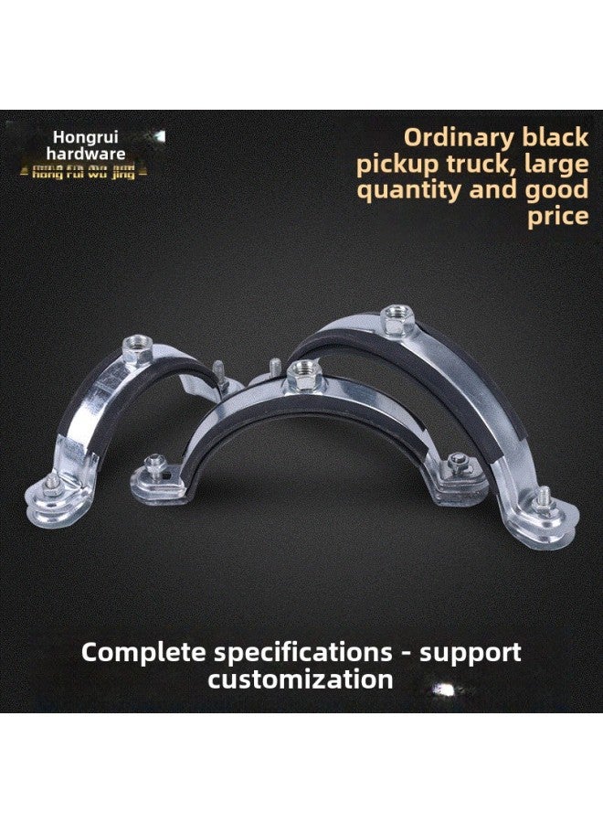 Supply PPR Metal Drainage Iron Bag Black Leather Light Truck Ordinary Galvanized Pipe Clamp Water Pipe Bracket Pipe Buckle Hoop-Specifications And Models:Φ315 M10  - Image 1