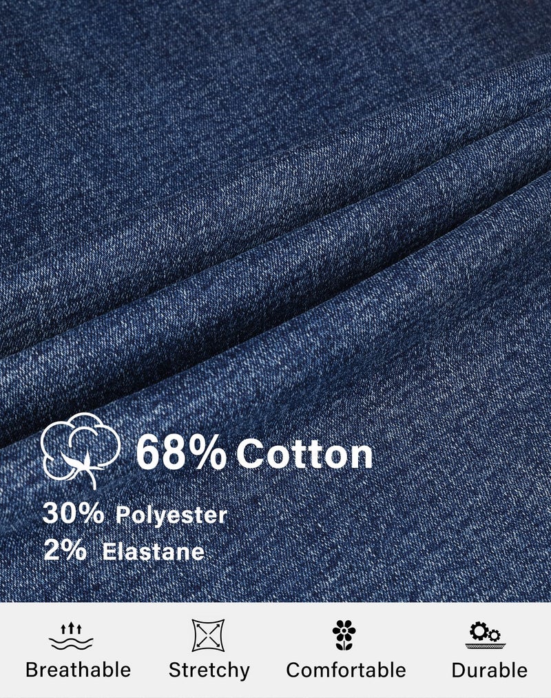 roswear Womenâ€™s Denim Overalls Loose Fit Stretchy Baggy Overall Bib Wide Leg Casual Jean Jumpsuits Washed Denim Blue Medium - Image 5