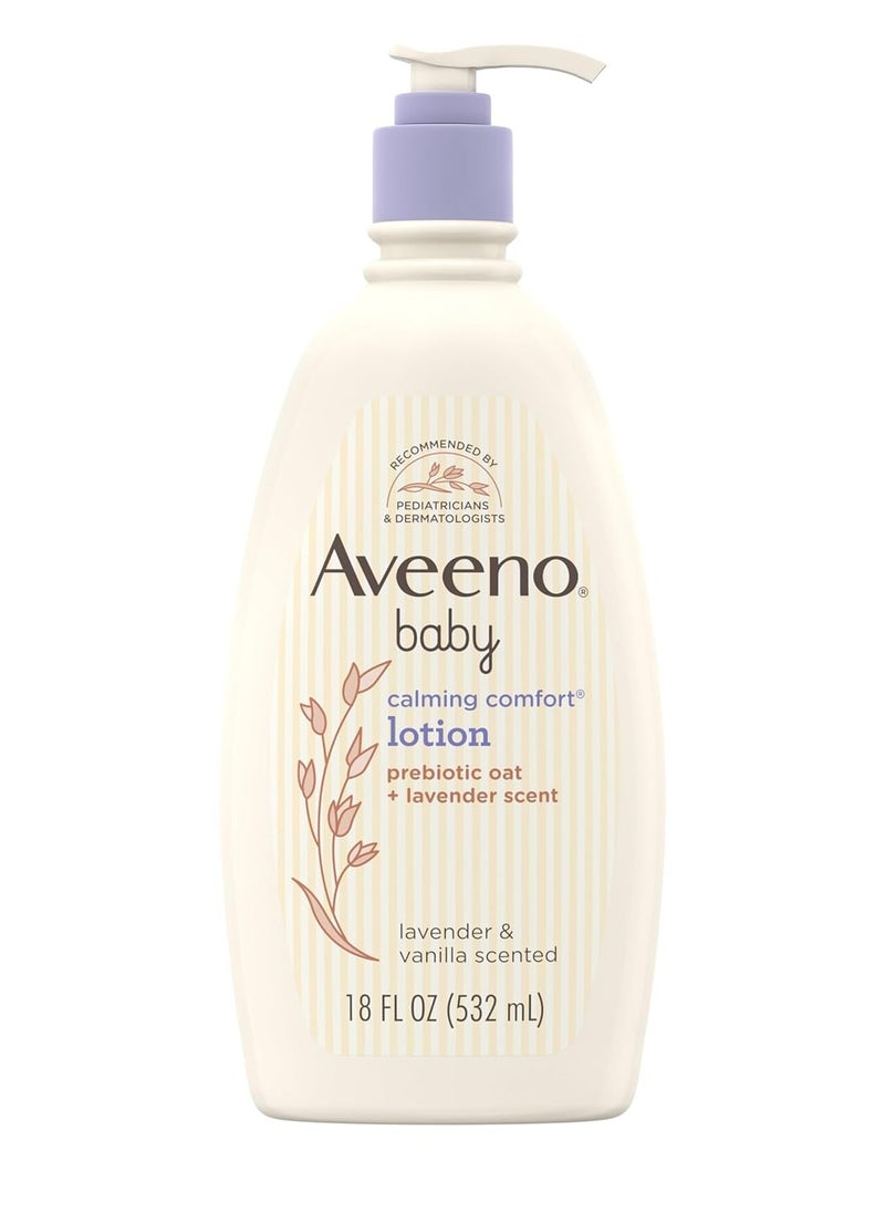 Aveeno Baby AVEENO BABY Calming Comfort Moisturizing Lotion with Relaxing Lavender & Vanilla Scents, Non-Greasy Body Lotion with Natural Oatmeal & Dimethicone, Paraben- & Phthalate-Free, 18 fl. Oz 