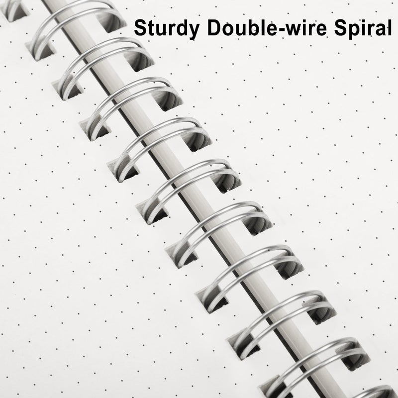 RETTACY Dotted Journal Notebook, 300 Pages, A5 Medium Size (5.7'' Ã— 8.2''), 100 GSM Thick Paper, Flexible Plastic Cover, Spiral-bound, for Bullet Journaling, Planning, Tracking (Navy Blue) - Image 4