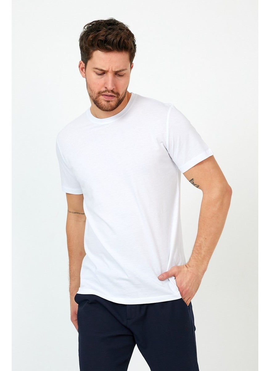 Odelon - Men's Slim Fit Narrow Cut Crew Neck 5-Piece Basic T-Shirt Pack Multi Color - Image 1