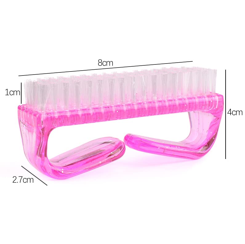 3Pcs Different Kinds of Fingernail brush with Plastic Handle Nail brush for cleaning Fingernails - Easy to use Nail Scrub brush - Nail Cleaner Nail brushes for Hands Feet(transparency) - Image 3