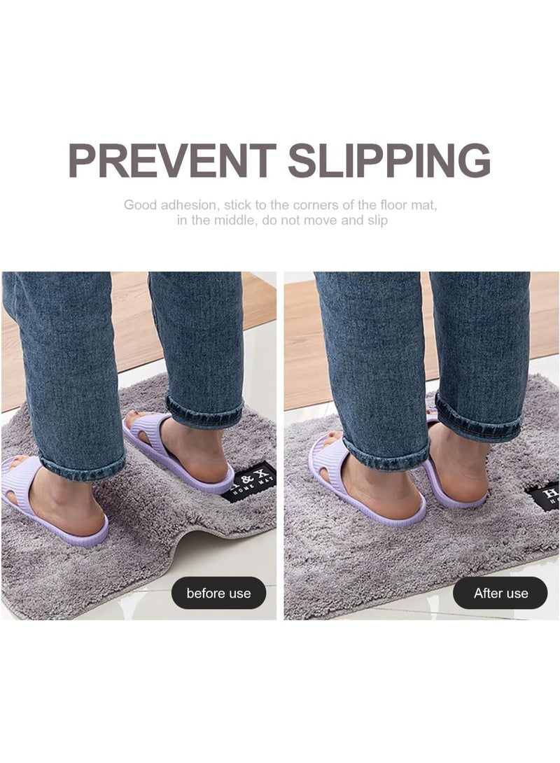 عربست 8pcs Reusable Carpet Stickers, Non-Slip Washable Rug Stickers, Hardwood Corner Carpet, Prevent Rugs From Moving And Rolling Edges, U-shape Carpet Sticker - Image 2