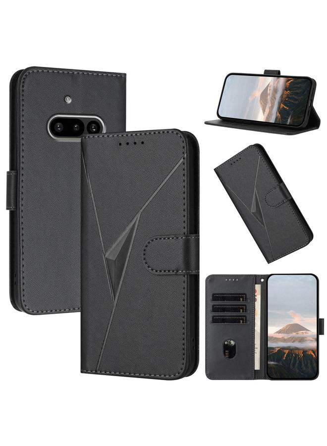 S-TOP Case For Nothing Phone 3a Triangle Pattern Buckle Clasp Leather Phone Case - Image 1