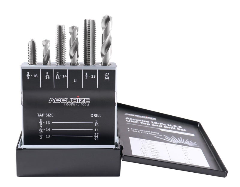 Accusize Industrial Tools U.N.C. 18 Pc H.S.S. Tap and Drill Set, 0001-0040 - Image 3