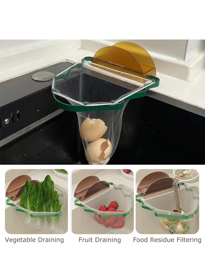 هومستر مطبخ قابل للطي حوض تصفية سلة, حامل زاوية الشجرة, جمع النفايات الغذائية, صنبور اسفنجة رف, شبكة الصرف الكبيرة للخضروات الخردة والنفايات الغذائية - Image 1