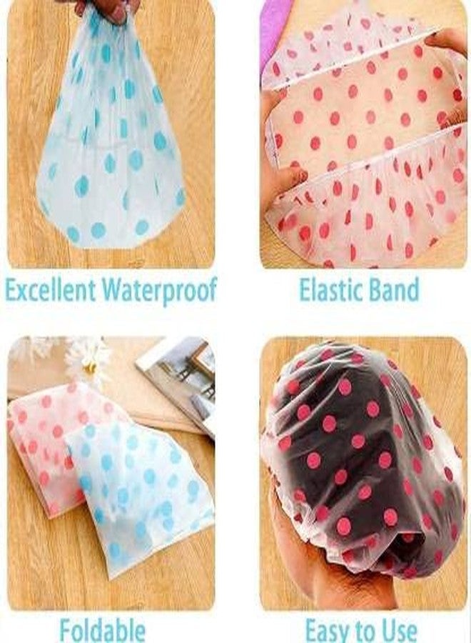 Tuch-much Tuch - Much Reusable Shower Cap for Women | Reusable for Spa, Salon, Homes, Hair Treatment, Parlor| (Multi Colored and Printed Pack of 20 Pcs.)| Waterproof Elastic Eva Free-size Bathroom Shower Caps - Image 4