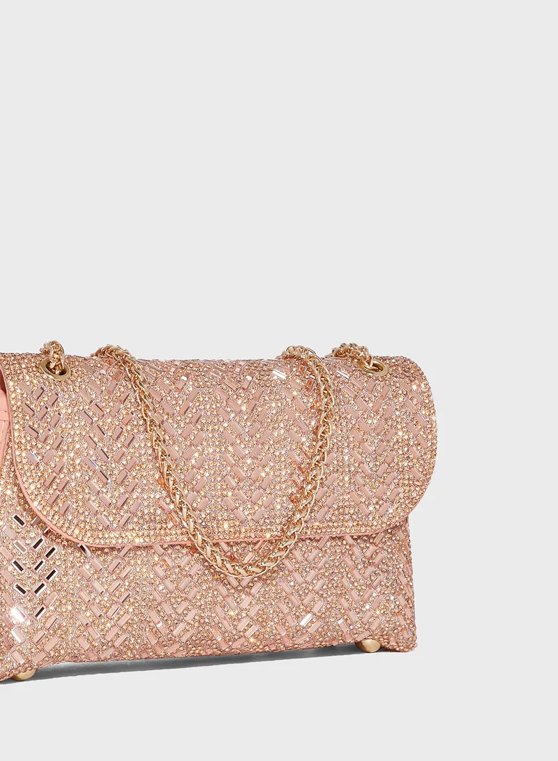 ايلا ليمتد اديشن Aztec Design Embellished Clutch Bag