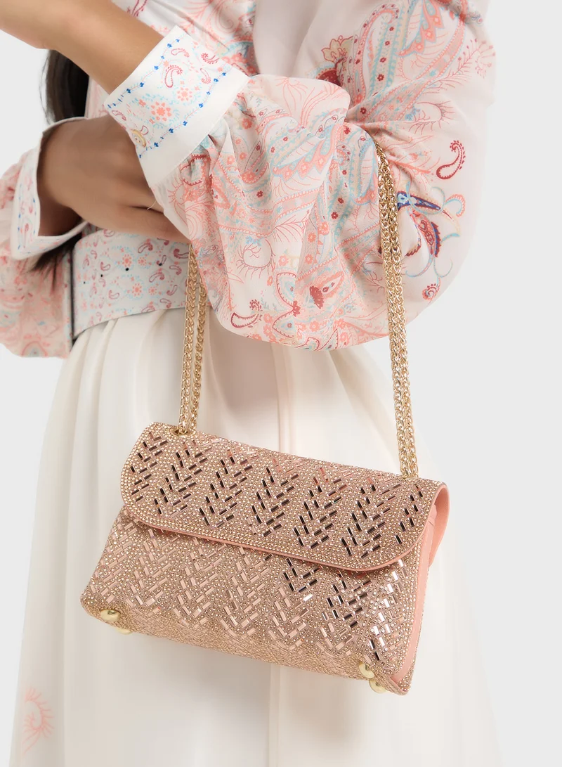 ايلا ليمتد اديشن Aztec Design Embellished Clutch Bag