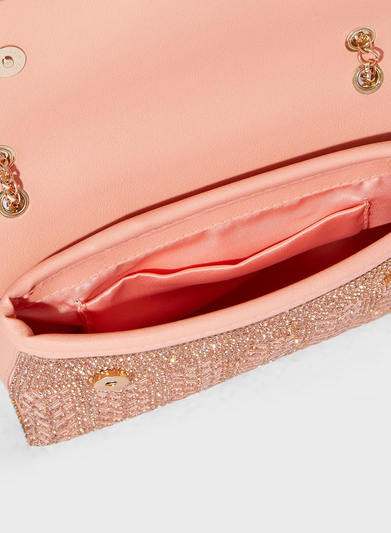 ايلا ليمتد اديشن Aztec Design Embellished Clutch Bag