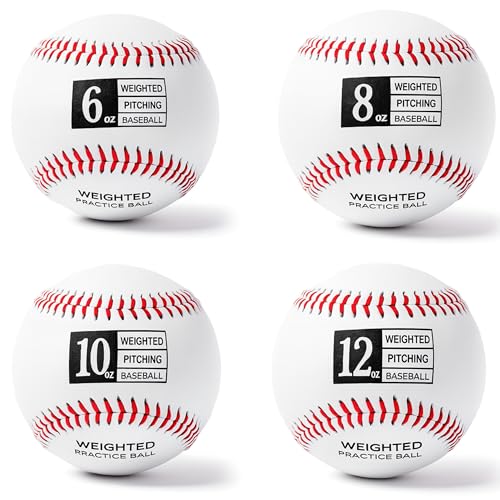 Thorza Weighted Baseballs for Pitching & Throwing Training - Velocity Building Balls for Hitting Practice & Strength Development - Youth to Pro, (6-12 Oz.) - Set of 4 - Image 1