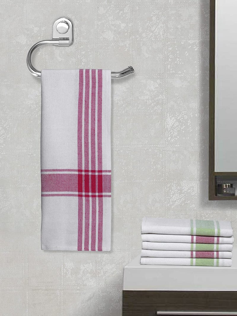 Arrabi Multi Stripes Handwoven Cotton Hand Towel (Set of 6) | ARHT-1014-1015-x6 - Image 1