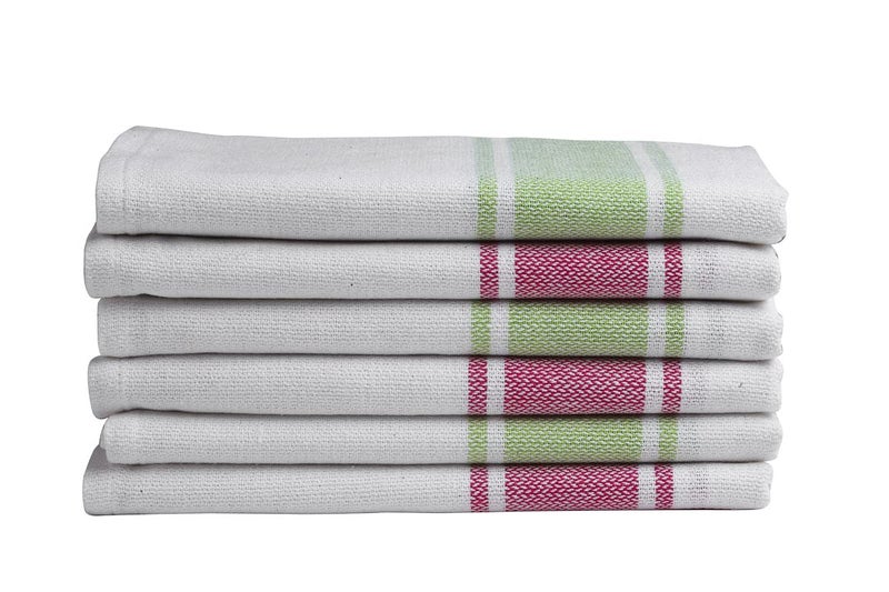 Arrabi Multi Stripes Handwoven Cotton Hand Towel (Set of 6) | ARHT-1014-1015-x6 - Image 3