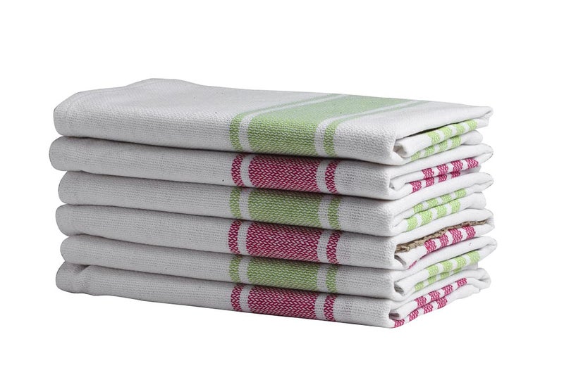 Arrabi Multi Stripes Handwoven Cotton Hand Towel (Set of 6) | ARHT-1014-1015-x6 - Image 4