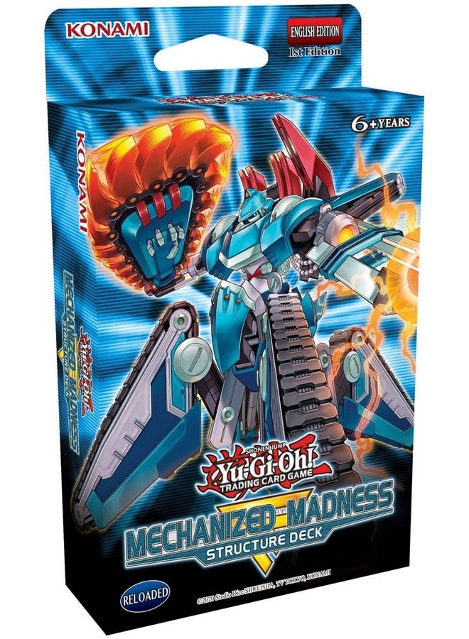 Yu-Gi-Oh! Yu-Gi-Oh! Trading Cards: Mechanized Madness Structure Deck- 42 Cards Total | 3 Super Rares, 2 Ultra Rares, 1 Double Sided Deluxe Game Mat Dueling Guide, Multicolor (083717848868)
