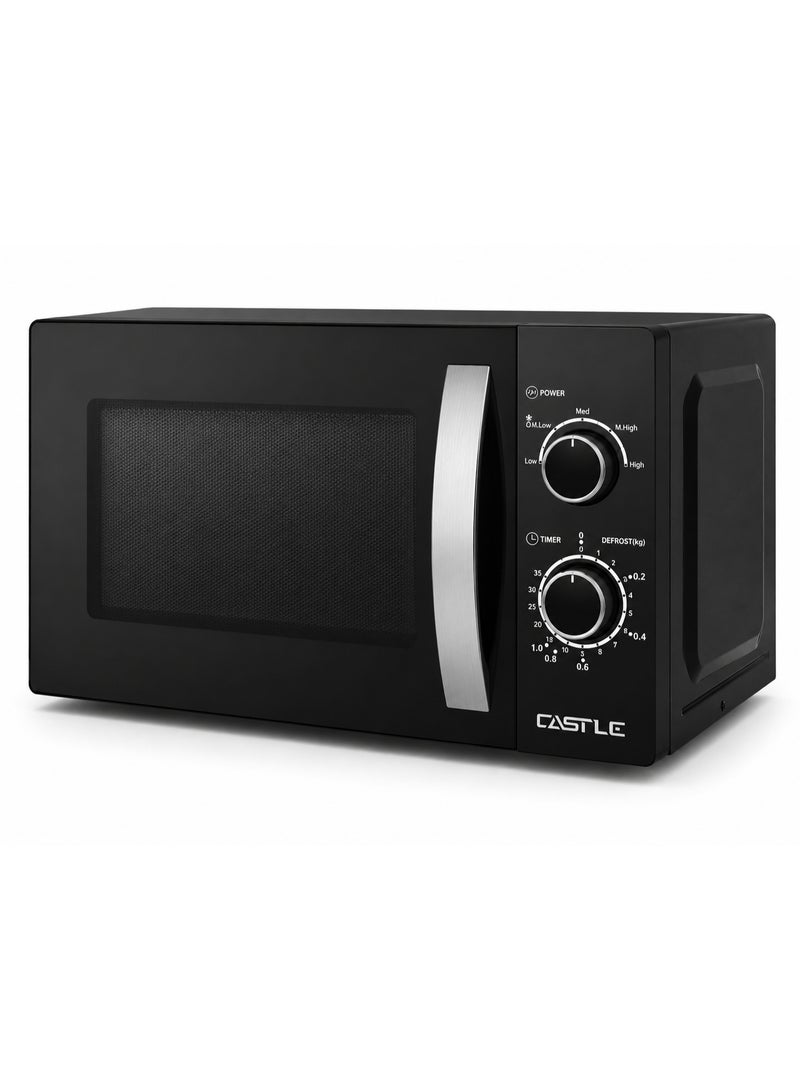 Castle Microwave Oven – 20L, 700W, 5 Power Levels, Timer, Black – MW7020 - Image 2