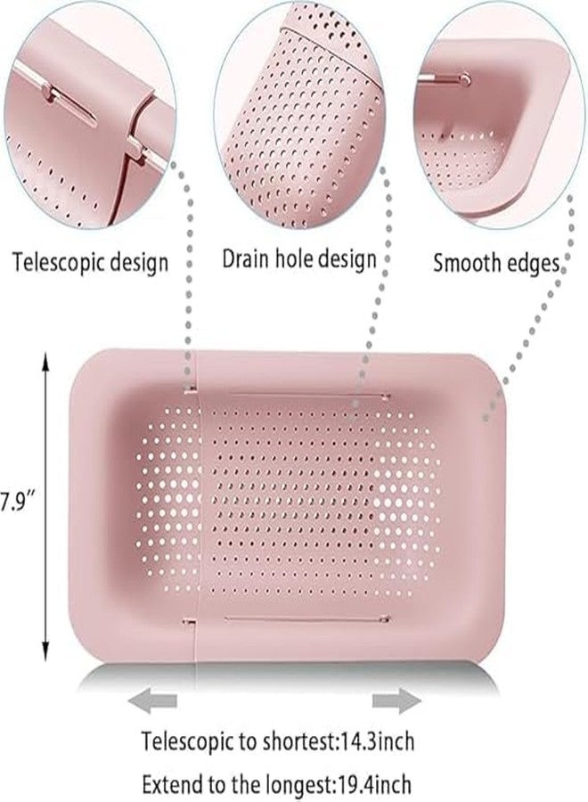 Vroxy Over The Sink Strainer Basket, Strainers Basket Over The Sink Colander Collapsible Colander Extendable Plastic Fruit Vegetable Strainer Drainer Basket (1Pcs) - Image 5