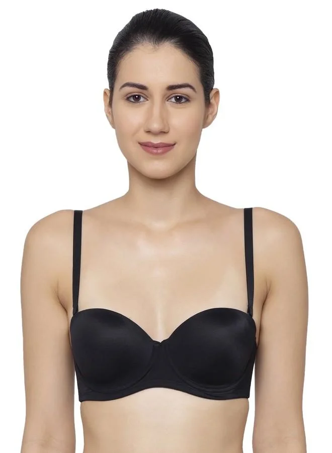 ترايامف Triumph T-Shirt Bra for Women Wired Padded Multiway Lingerie Detachable Straps Seamless Women Everyday Bra Moulded Microfibre Support Invisible Underwire Balconette Black 38B Pack of 1