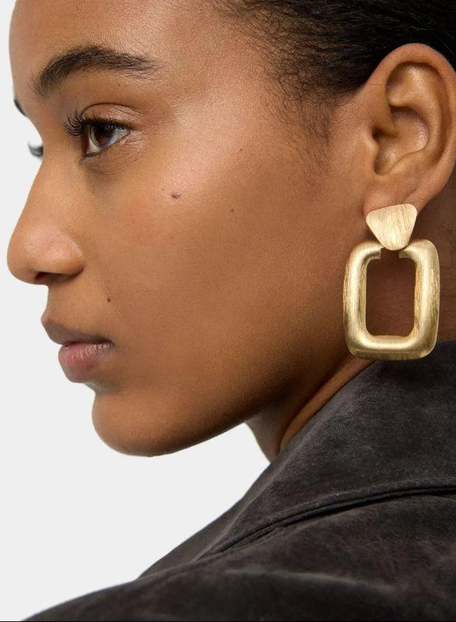 بارفوا أقراط ماكسي مستطيلة ذهبية