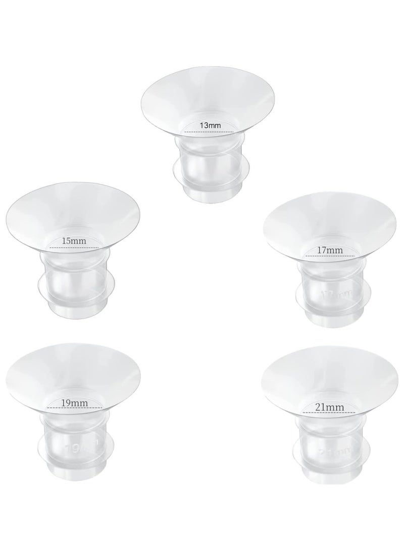 Gonice 5pcs Flange Inserts 13/15/17/19/21mm with Medela/Spectra/Willow/TSRETE/Momcozy S9/S12/S9Pro/S12Pro Breastpump 24mm Shields, Reduce 24mm Nipple Tunnel Down to Correct Size, Pump Parts Replace - Image 1