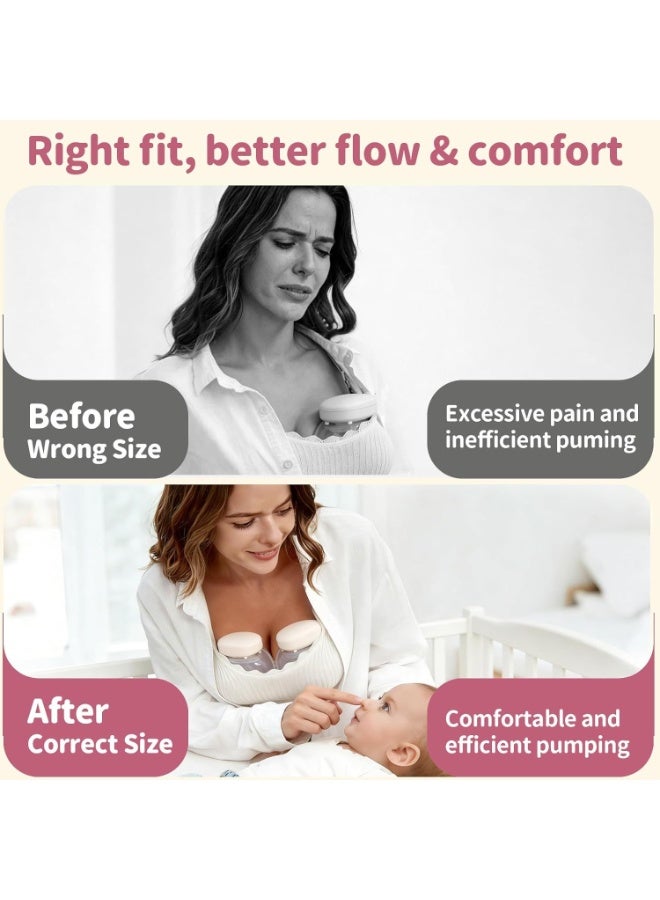 Gonice 5pcs Flange Inserts 13/15/17/19/21mm with Medela/Spectra/Willow/TSRETE/Momcozy S9/S12/S9Pro/S12Pro Breastpump 24mm Shields, Reduce 24mm Nipple Tunnel Down to Correct Size, Pump Parts Replace - Image 5