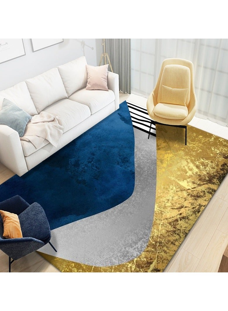 Loquat Squality Polyester Fiber Blue Series Comfortable Carpet(Carpet Only)