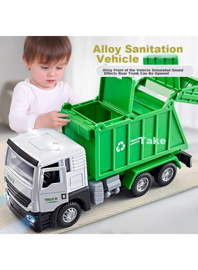 Xst Children's Toy Car, Large Alloy Sanitation Garbage Truck, Realistic City Engineering Cleaning Vehicle, Birthday Gift For Boys - Image 1