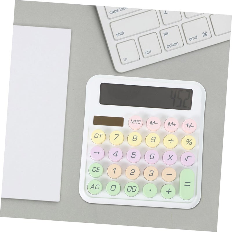 Portable Mechanical Calculator with LCD Display for Students Office Math Learning Tool Moonlight White - Image 5