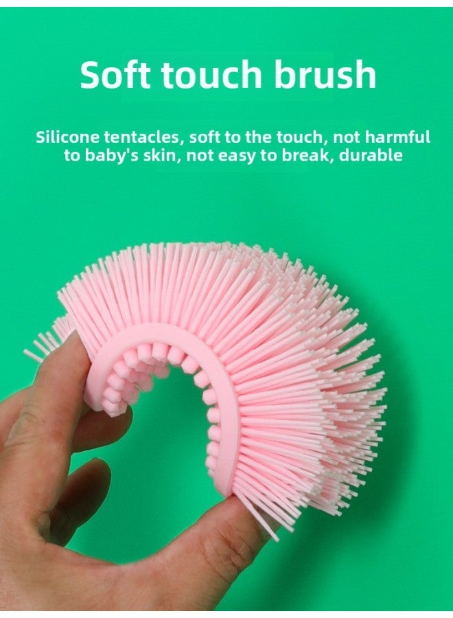 Tactile Brush Children's Sensory Training Equipment Toy Baby's Disordered Touch Touch Bath Tactile Ball Home Massage-Color:Silicone Tactile Brush Lake Green - Image 2
