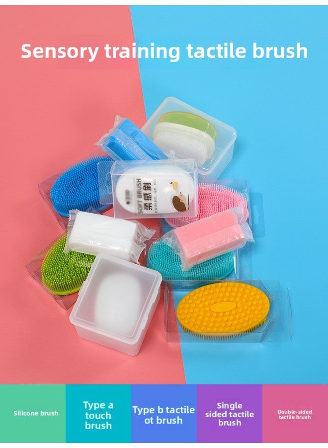 Tactile Brush Children's Sensory Training Equipment Toy Baby's Disordered Touch Touch Bath Tactile Ball Home Massage-Color:Silicone Tactile Brush Lake Green - Image 5