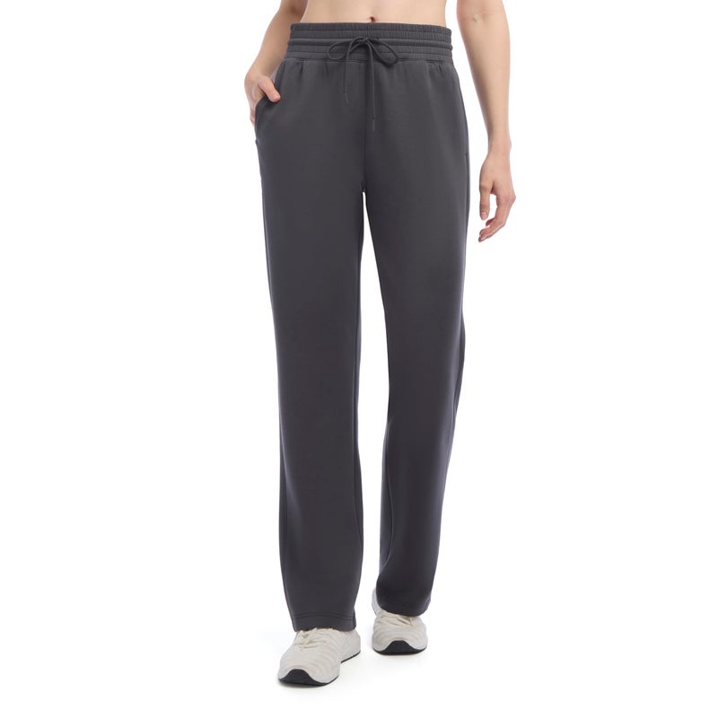 Danskin Women's Sandwashed Straight Leg Sweatpants, Black Salt, X-Large - Image 1