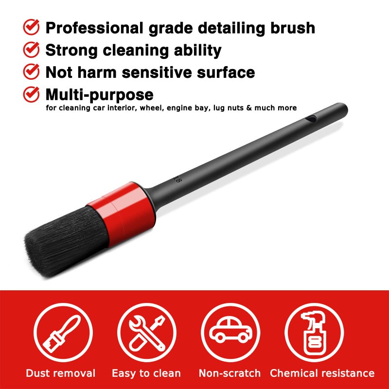 HMPLL 10pcs Auto Car Detailing Brush Set Car Interior Cleaning Kit Includes 5 Boar Hair Detail Brush,3 Wire Brush, 2 Air Vent Brush for Cleaning Car Interior Exterior, Dashboard Engines Leather Wheel - Image 4