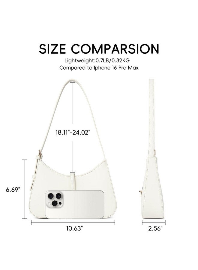 CLUCI Shoulder Bag for Women, Purses for Women, Handbag Hobo Bags Vegan Leather Crossbody Purse with Adjustable Strap White - Image 2