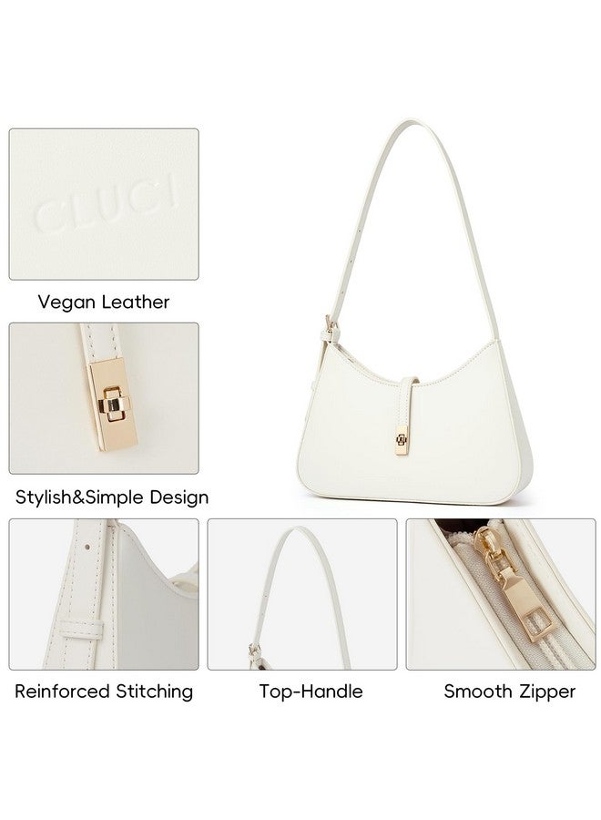 CLUCI Shoulder Bag for Women, Purses for Women, Handbag Hobo Bags Vegan Leather Crossbody Purse with Adjustable Strap White - Image 3
