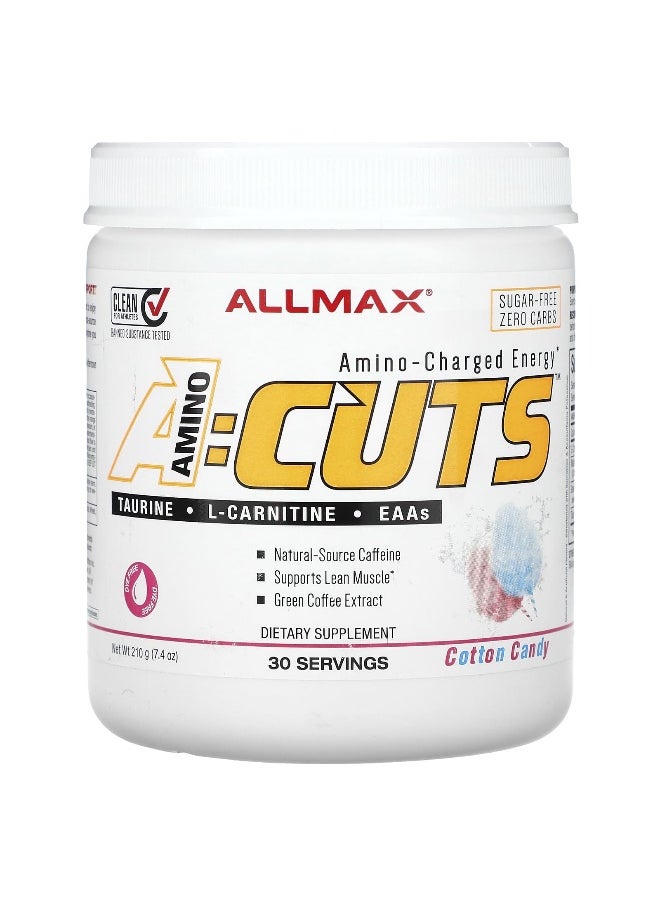 Allmax - ALLMAX, ACUTS™, Amino-Charged Energy, Cotton Candy, 7.4 oz (210 g) - Image 1